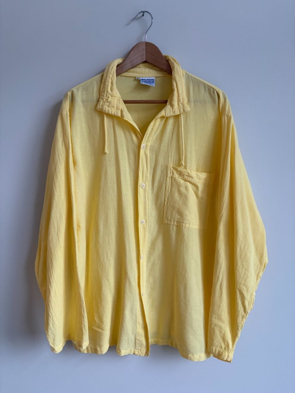Men's Sea Breeze of California made in USA 100% cotton yellow button down shirt